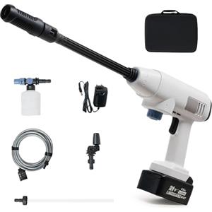 Kalopsia Idropulitrice a Batteria Portatile: Autonomia 21V 4.0Ah IPX7 Impermeabile 725psi Alta Pressione 4L/min con Ugello Multidirezionale per Auto Casa Esterni Professionale e Domestico