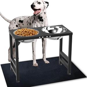 ADENGL Ciotole per cani rialzate in metallo per cani di taglia grande e extra grande, supporto per ciotole per cani con tappetino antiscivolo e ciotole per animali domestici da 3000ML, ciotola per cibo e