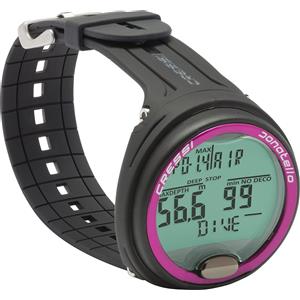 Cressi Donatello - Computer Subacqueo Professionale da Polso per Immersioni e Apnea, Unisex Adulto, Nero/Rosa