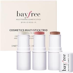 bayfree 3 PCS Makeup Cream Contour Stick Set, Illuminante Viso & Blush & Bronzer Stick, Effetto Naturale Opaco o Lucido, Lunga Durata, Multiuso per Ogni Tipo di Pelle