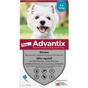 Advantix Chien 4/10kg, 4 pipettes