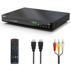 LONPOO Lettore Blu-Ray dvd Per TV - 1080P HD Lettore DVD Compatto con Uscita AV & HDMI & Coassiale, Ingresso USB, Bluray DVD Region B/2 & DVDs Regione Libera 1~6