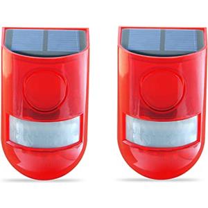 Zeerkeer Movimento Allarme Casa 110DB, Luce Stroboscopica a Energia Solare Antifurto Casa, IP65 Sirena Allarme Perimetrale per Garage, Porta, Finestre, Fattoria, Cortile, Casetta, Furgone, Camp (2 pezzi)