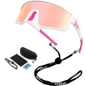 NAMIS Occhiali Ciclismo Uomo Donna UV400 Occhiali Veloci Regolabile Occhiali Bici Rosa Occhiali Running Antivento Occhiali da Sole Sportivi Polarizzati per Sci MTB Alpinismo Corsa Baseball