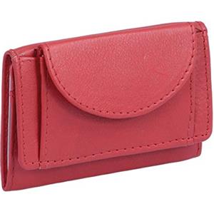 LEAS Portafoglio Piccolo, Vera Pelle, Rosso Mini-Edition''