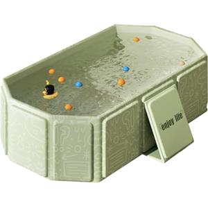 Vaiziya Vasca da bagno pieghevole, Vaschetta portatile per bambini - Salvaspazio e leggera, Con tappo di scarico, Vasca multifunzione per bambini 0-8 anni, Verde