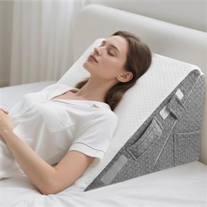 Eirolace Cuscino Antireflusso Adulto da Lettura, Cuscino a Cuneo per Letto, Cuscino Antireflusso Adulti con Supporto per la Schiena, Ergonomico Cuscino Triangolare per il Supporto di Schiena