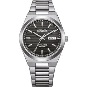 Citizen Vagary by Orologio Uomo Automatico G.Matic 101 IX3-611-51 | Cassa in Acciaio 38mm | Quadrante Nero a Righe con Day-Date | Meccanica a Vista | Subacqueo 10 ATM