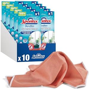 Spontex - Lavastoviglie in microfibra speciale vetri (40 x 40 cm) - Confezione da 10