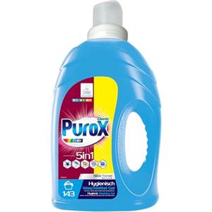 Clovin Purox PUROX COLOR Detersivo Lavatrice Liquido Gel Concentrato (143 Lavaggi) - Per capi colorati, rimuove le macchie, risciacquo completo, ecologico, protezione anticalcare, 4,3 l