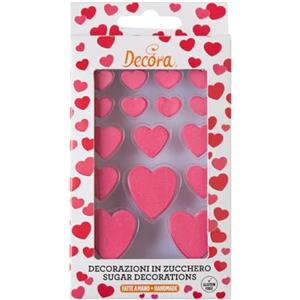 Decora 0500355 Confezione da 16 Cuori In Zucchero