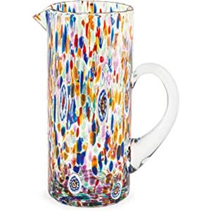 H&H Veneziano Brocca in Vetro, Multicolore, Lt 1,3, eseguito Secondo la Tecnica dei Maestri di Murano, Hand Made in Italy