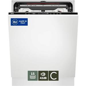 AEG FSE74707P Lavastoviglie Da Incasso 60cm, Serie7000, GlassCare, 15Coperti,SatelliteClean,QuickSelect, Tecnologia AirDry, Silenzio 42(dB), Integrata Totale ProClean, Touch Control [Classe C]