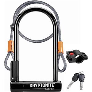 Kryptonite Lucchetto a U Keeper Std W/ 4' Flex | Lucchetto antifurto per bici con cavo flessibile| Livello di sicurezza 5/10| Per un grado di sicurezza moderato | Dimensioni 10,2 cm x 20,3 cm