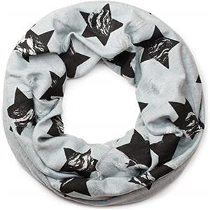styleBREAKER sciarpa scaldacollo con stampa di stelle e pois, look vintage, unisex 01018080, colore:Grigio-Blu