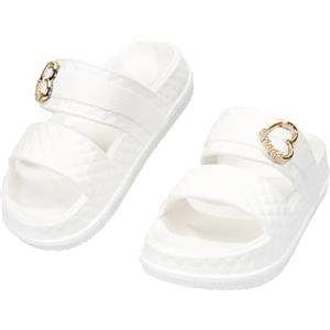JOMIX Ciabatte Donna Platform con Fibbia a Cuore Estive EVA Sandali Comodi e Antiscivolo per Casa Doccia Piscina Mare Spiaggia (WES260216, Bianco, 38/39 EU)