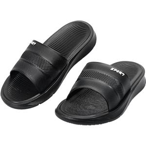 JOMIX Ciabatte Uomo Sandali Estive a Casual Suola in EVA Leggera Pantofole Piatto Antiscivolo per Mare Piscina Spiaggia Casa, MES260187, Nero, 43 EU