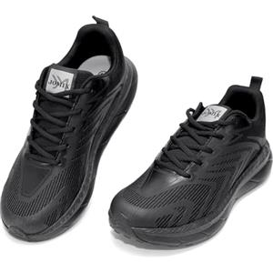 JOMIX Scarpe Uomo con Lacci Sneakers Respirabili Suola Antiscivolo Scarpe da Corsa con Tomaia a Onde Leggere per Palestra Camminata MOS260001 (Nero, 40)