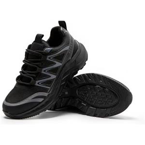JOMIX Scarpe Trekking Uomo Sneakers Sportive da Corsa con Lacci Leggere Antiscivolo Traspiranti per Escursionismo Campeggio Esterno MOS255299 (Nero, 41)