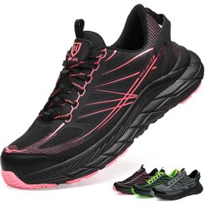 RUGNOR Scarpe Antinfortunistiche Uomo Donna Scarpe Antinfortunistica Leggere Comode Traspirante Scarpe da Lavoro Rosa EU 37