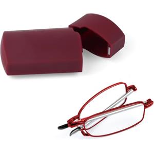 Aolso Occhiali da Lettura Pieghevoli, Anti Luce Blu, con Aste Telescopiche, con Custodia Portatile, da Lettura per Uomini Lettori per Donne (Rosso, 1.5)