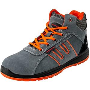 JOMIX Scarpa Antinfortunistica Uomo Donna Unisex S1P SRC Scarpe da Lavoro Cantiere Magazzino Antiscivolo ITG1457 (Grigio Arancione Alto, 45)