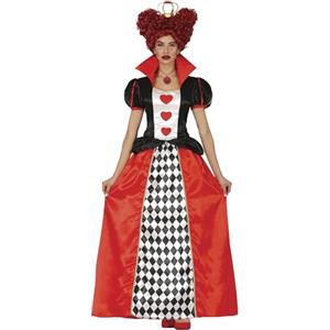 FIESTAS GUIRCA | Costume Dama di Cuori (42-44/L) - Vestito e Corona - Costumi da Regina di Cuori per Halloween, Carnevale, Giornata Mondiale del Libro e Feste in Maschera - Ideale per Donne Adulte