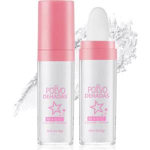 AOOWU Powder Stick, Polvere Corpo Glitter Evidenziatore in Polvere per Viso e Capelli, Patting Powder con Effetto Brillante per Festival e Feste(Bianco)