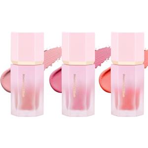 LOPHE Blush Liquido, 3 Pezzi Crema di Fard Liquido con Lunga Durata, Fard in Crema Liquida Non Appiccicoso, Blush Make Up per Aspetto Naturale(01#,02#,03#)