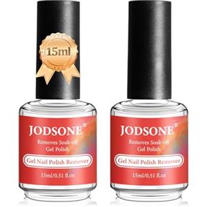 JODSONE 2 x 15ML Remover Semipermanente Unghie, Lucidare la superficie dell'unghia e applicare il solvente per unghie, Smalto Semipermanente in 3-5 Minuti, Non c'è ammollo o avvolgimento