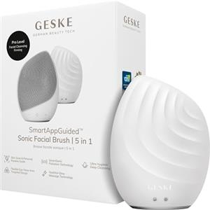 GESKE | Spazzola per il viso SmartAppGuided™ 5 in 1 | Spazzola elettrica per la pulizia del viso | Spazzola morbida in silicone | Pulizia del viso professionale | Massaggiatore facciale
