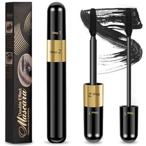 LOPHE Mascara Waterproof Volumizzante e Allungante a Doppio Scovolino - Aumenta la Lunghezza, Incurva Per 24H di Volume a Prova di Sbavatura e No Transfer (B)