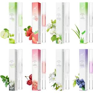 LOPHE Olio per Unghie e Cuticole, 8 Pezzi Penna per Olio Set di Oli per Cuticole, Trattamento delle Unghie, Nail Moisturizer, Nail Care Pen Formula Non Grassa, Serie Fiori e Frutti