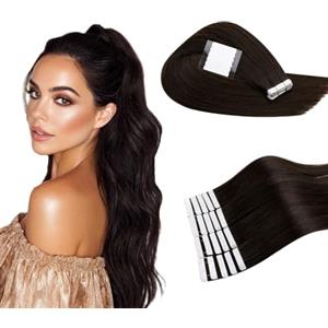 RUNATURE Extension Biadesivo Capelli Veri Marrone Scuro 10 Pollice/25cm 20 Pezzi 30g #2
