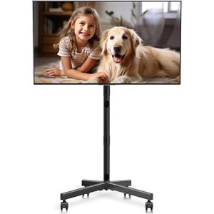 XINLEI Carrello Supporto TV Mobile con Ruote, Altezza Regolabile, per TV LCD/LED/Plasma/Pannello Curvo 21-60 Pollici, Portata 35 kg, VESA Max 400x400