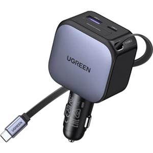 UGREEN 90W Retrattile Caricatore Auto, Caricabatteria Accendisigari USB C Ricarica Rapida PD 3.0 QC 3.0, Compatibile con iPhone 17 Pro Max Air/16, Samsung Galaxy S25/24, Pixel10/9, MacBook, iPad