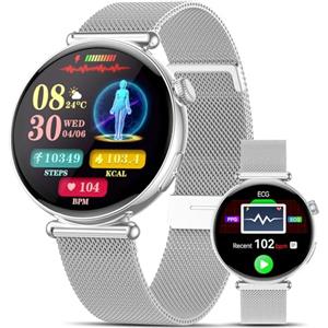 Marsyu 2026 Nuovo AI-GPT Smartwatch Donna ECG/Glιϲemι⁠⁢α/24H Pressione Sanguigna/Sonno/αρnea Notturna/BMI,1.32" AMOLED Orologio Salutare con Funzione Telefono,SOS,24h Cardiofrequenzimetro/SPO2/Lipidi