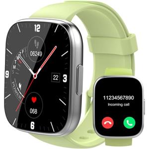 Puqo Smartwatch Uomo Donna, Nuovo 1,95'' Orologio Smartwatch Effettua/Risposta Chiamate, 112 Modalità Sportive Fitness Tracker con Contapassi/Sonno/Cardiofrequenzimetro, IP68 Smart Watch, Verde Chiaro