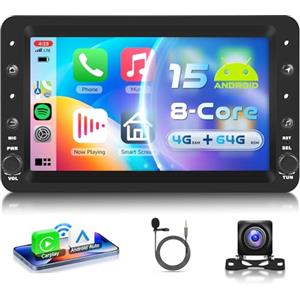 VECHTEL 8 CORE 4G+64G Autoradio Android 15 per Alfa Romeo 159 2004-2011, 7 Pollici HD IPS Touchscreen Stereo Auto co Carplay Android Auto senza Fili GPS Wi-Fi USB Bluetooth Radio FM RDS Retrocamera