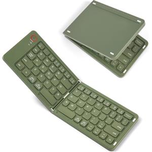 Aolso Tastiera Wireless Bluetooth Pieghevole, Tastiera Wireless Leggera, Triplo Pairing, Tastieras Portatile Ricaricabile per Smartphone/Tablet/PC/iPad/iPhone, Sistema Windows, iOS, Android-Verde
