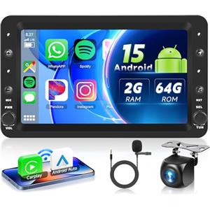 VECHTEL Autoradio 2G+64G Android 15 per Alfa Romeo 159 2004-2011, 7 Pollici HD Schermo Tactile Stereo Auto co Carplay Android Auto senza Fili GPS Wi-Fi Bluetooth 2USB Radio FM RDS Retrocamera