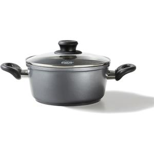 STONELINE Pentola 20 cm con Coperchio, Casseruola Antiaderente in Alluminio Pressofuso, Pentola Induzione con Rivestimento Antiaderente con Vere Particelle di Pietra, Tutti i Piani Cottura