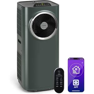 Klarstein Condizionatore Portatile 5 in 1, Condizionatore Deumidificatore Portatile Classe A, Aria Condizionata 12.000 BTU/3,4kW, Purificatore, Climatizzatore Portatile con Night Mode, Wi-Fi/App