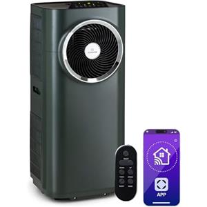 Klarstein - Climatizzatore portatile 5 in 1, ventilatore, deumidificatore, purificatore d'aria e modalità notturna, controllo tramite app, da appartamento, con tubo di scarico, 11.500 BTU, antracite