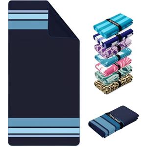 Zenacross Telo Mare Microfibra 180x90 cm - Asciugamano Microfibra Compatto, Ad Asciugatura Rapida - Telo Palestra Donna, Uomo - Blu navy