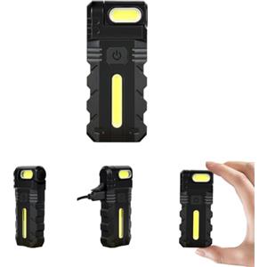 Aolso Mini Torcia LED Ricaricabile, EDC Torcia Portachiavi 500 Lumen, 180° Ruotabile, Magnetica Torcia Tascabile, Lampada a Clip, Impermeabile, per Campeggio, Escursionismo ed Emergenze