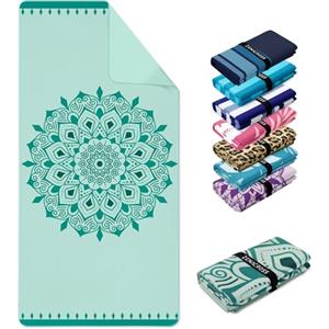 Zenacross Telo Mare Microfibra 180x90 cm - Asciugamano Microfibra Compatto, Ad Asciugatura Rapida - Telo Palestra Donna, Uomo - Aqua