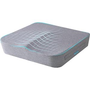 bonmedico Cuscino Antidecubito Memory Foam - Cuscino Ortopedico Posturale per Casa, Ufficio e Auto - Rialzo Ergonomico per Sedia con Base Antiscivolo e Fodera Lavabile (Grigio)