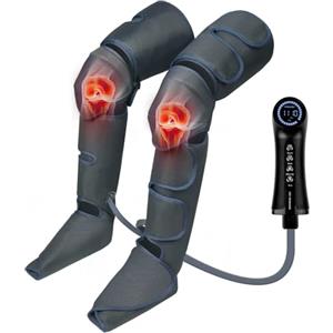 Aolso Massaggiatore per gambe, massaggiatore per ginocchia con calore, massaggiatore per polpacci con compressione dell'aria, stivali da massaggio per dolori e circolazione sanguigna, 3 modalità e 5