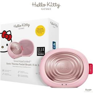 GESKE x Hello Kitty | SmartAppGuided™ Sonic Thermo Facial Brush | 5 in 1 | Pulizia della pelle | Spazzola per la pulizia con funzione riscaldante | Massaggiatore facciale | Spazzola viso elettrica